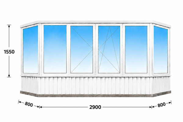 Теплое пластиковое остекление балкона КОПЭ 4500x1550