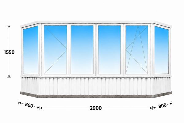 Теплое пластиковое остекление балкона КОПЭ 4500x1550 №2