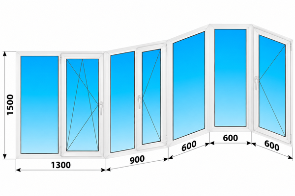Теплое пластиковое остекление балкона П-3М 4000x1500