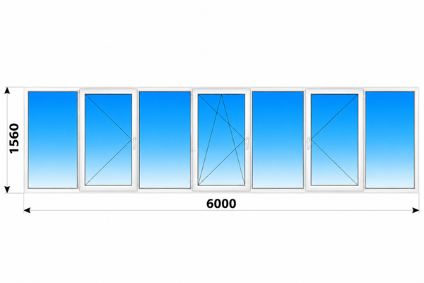 Теплое пластиковое остекление лоджии Башня Тишинская 6000x1560